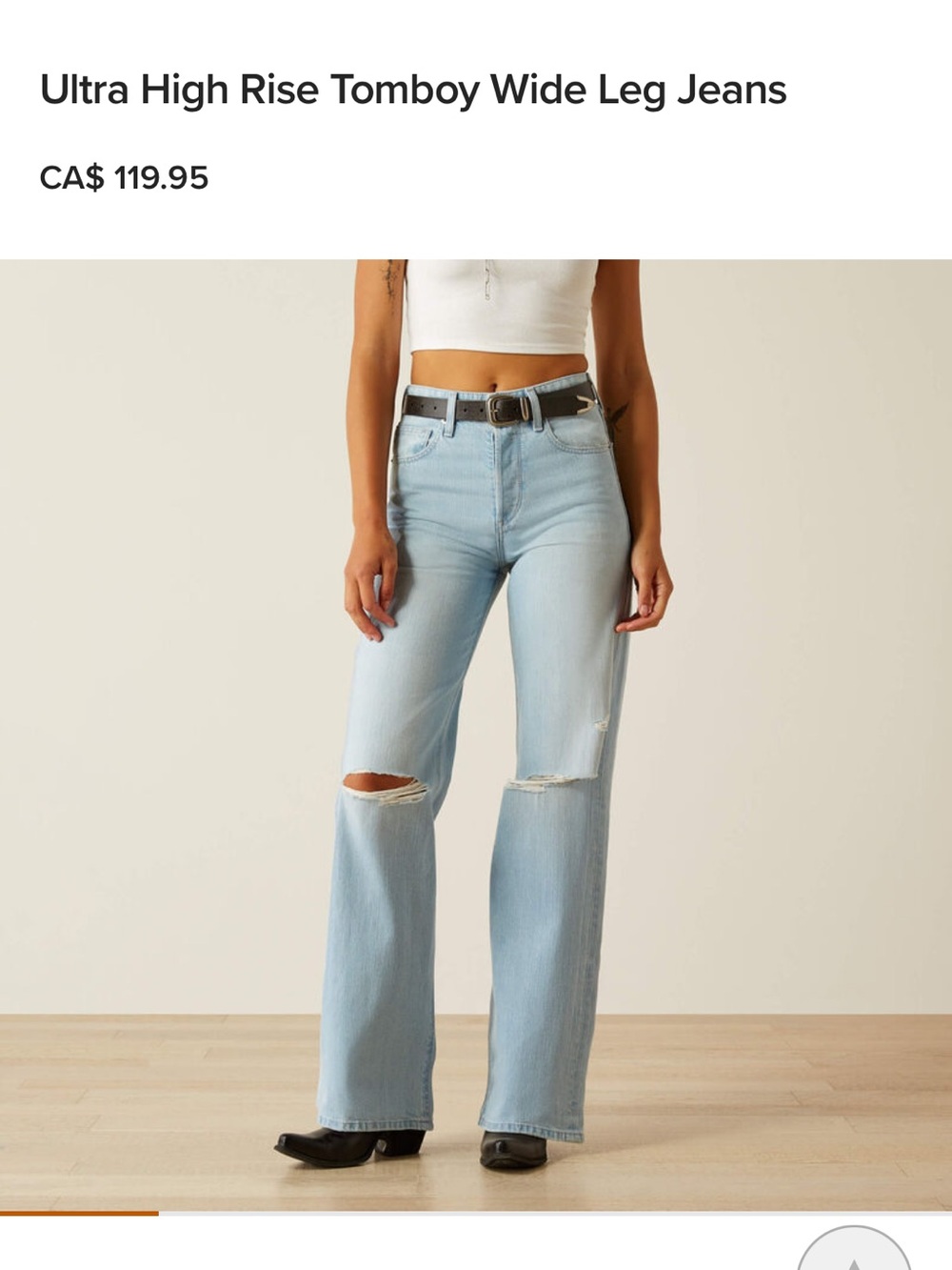 Ariat Ultra High Rise Tomboy Wide Leg Jeans